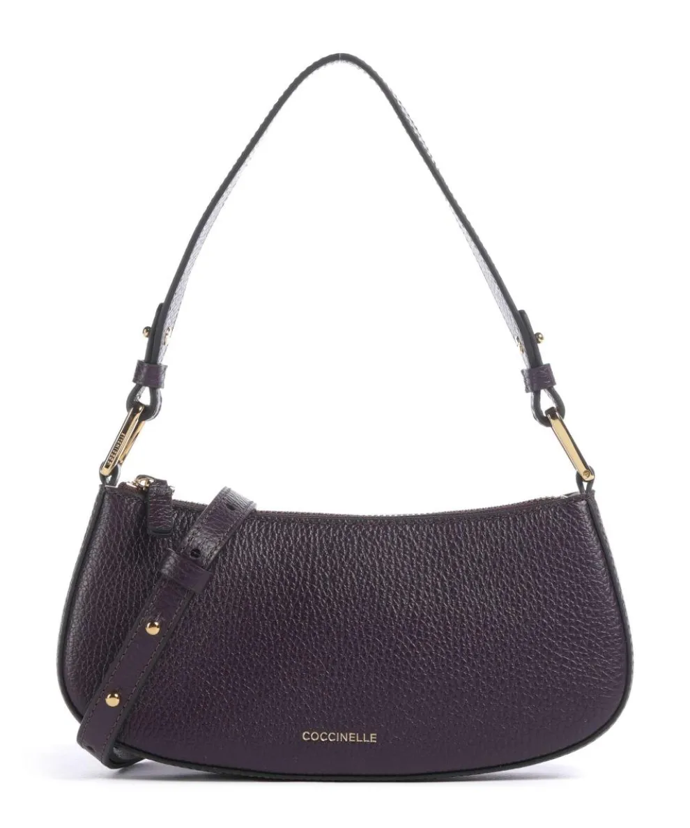 Merveille Shoulder bag grained leather plum