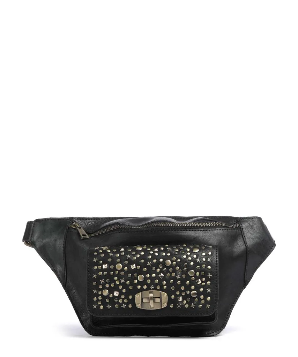 Metal Memory Fanny pack grained cow leather black