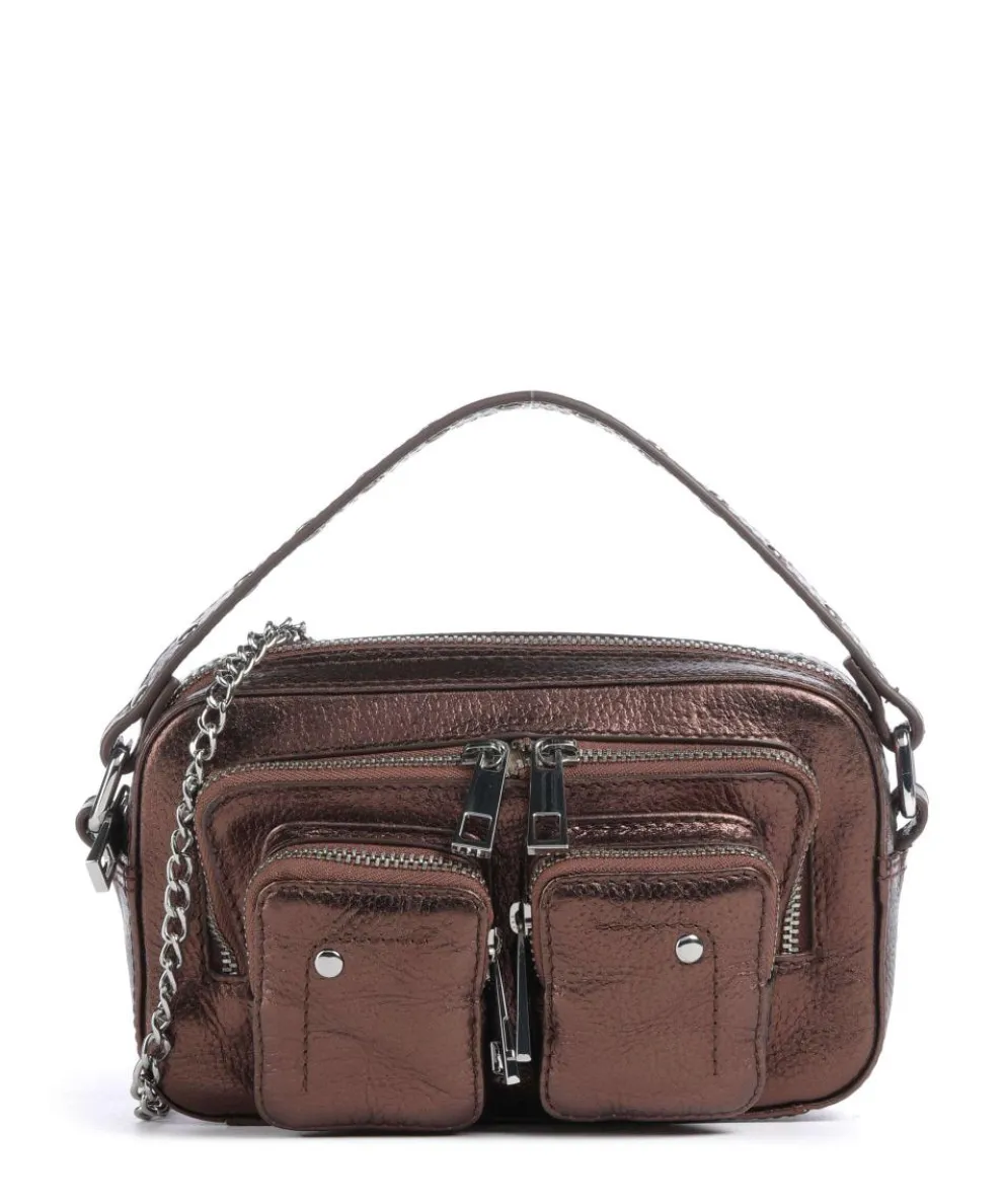 Metallic Helena Crossbody bag grained leather brown