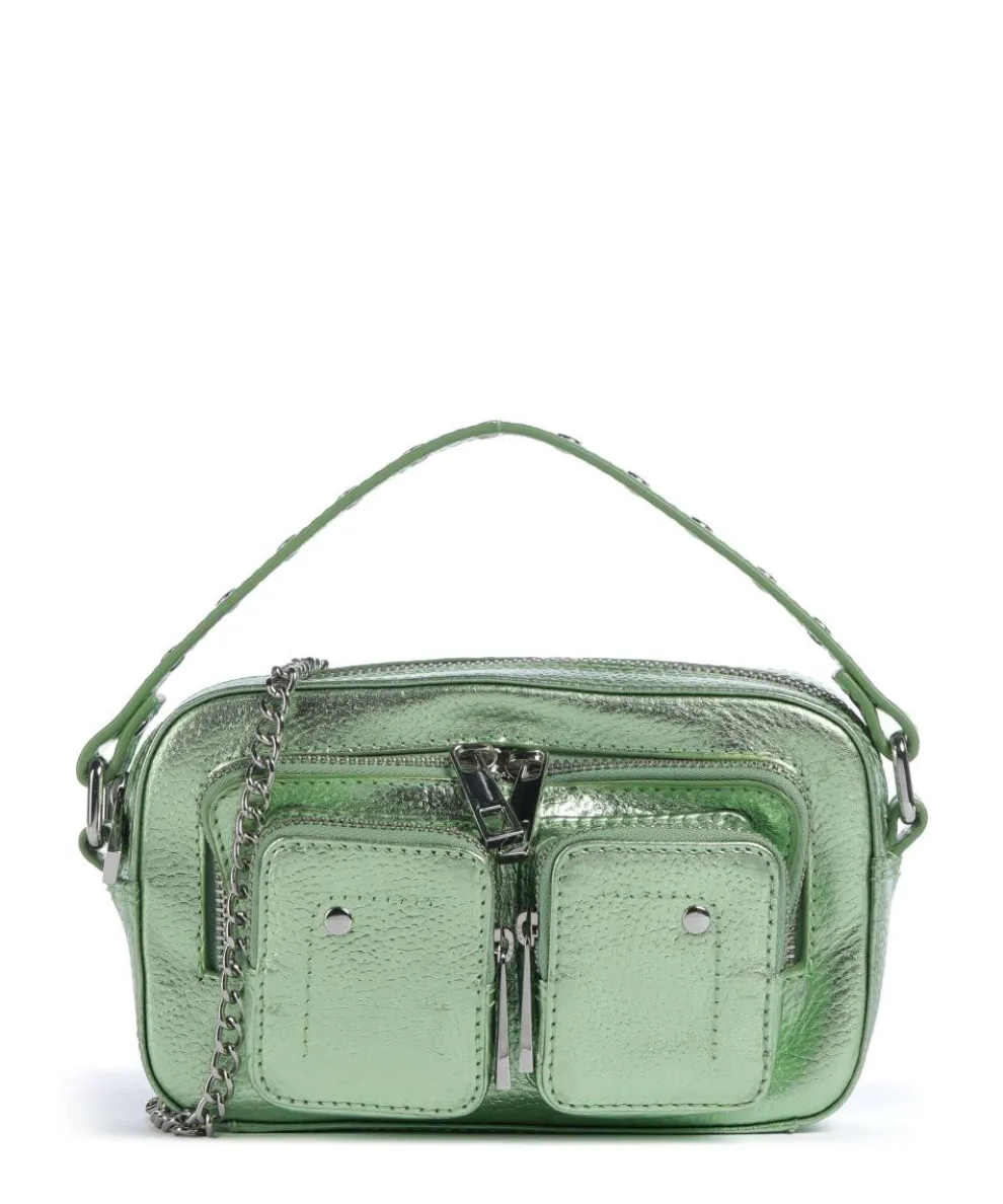 Metallic Helena Crossbody bag grained leather green