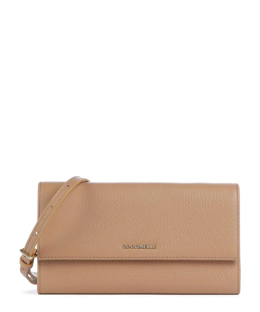 Metallic Soft Wallet leather light brown