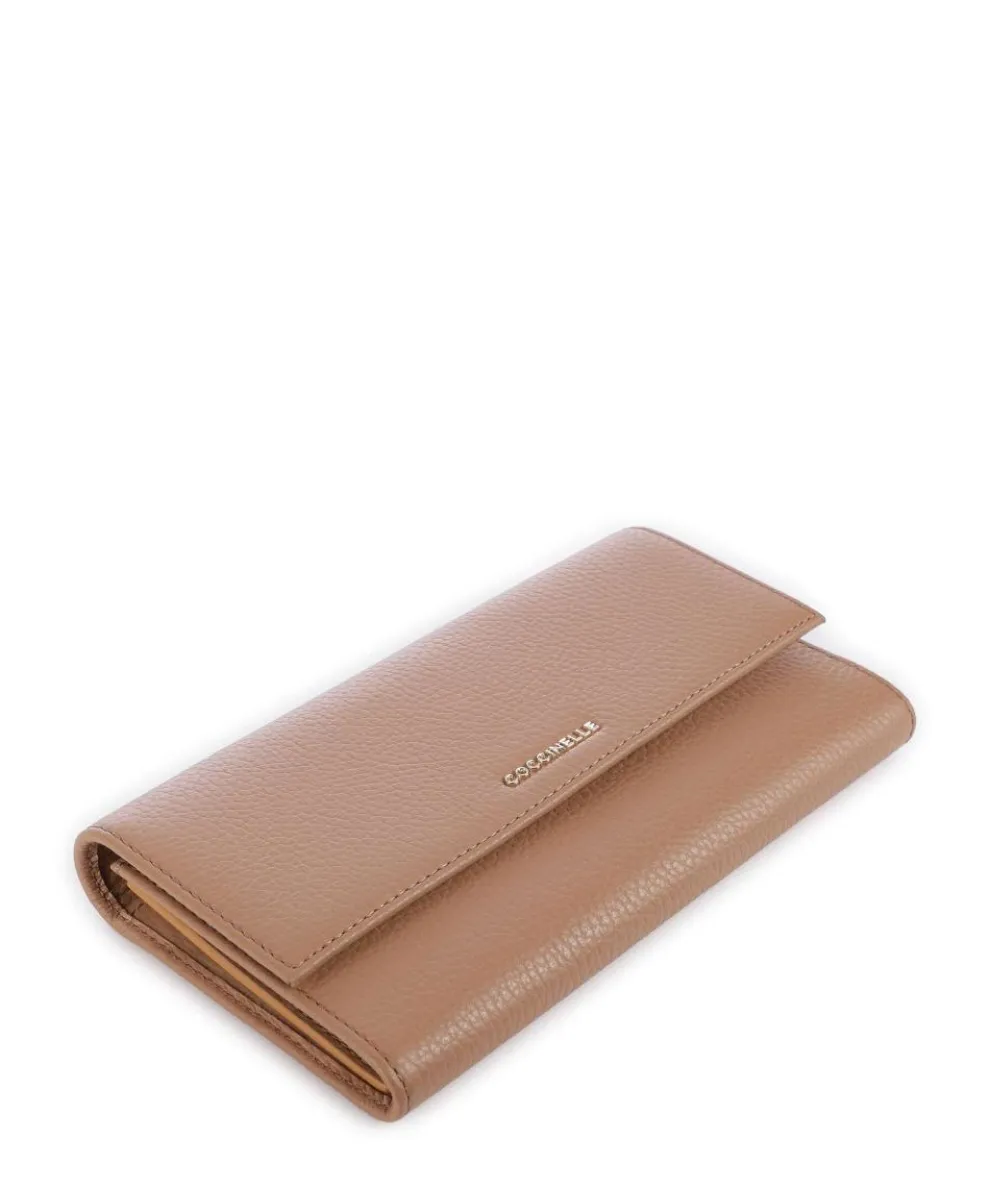 Metallic Soft Wallet leather light brown