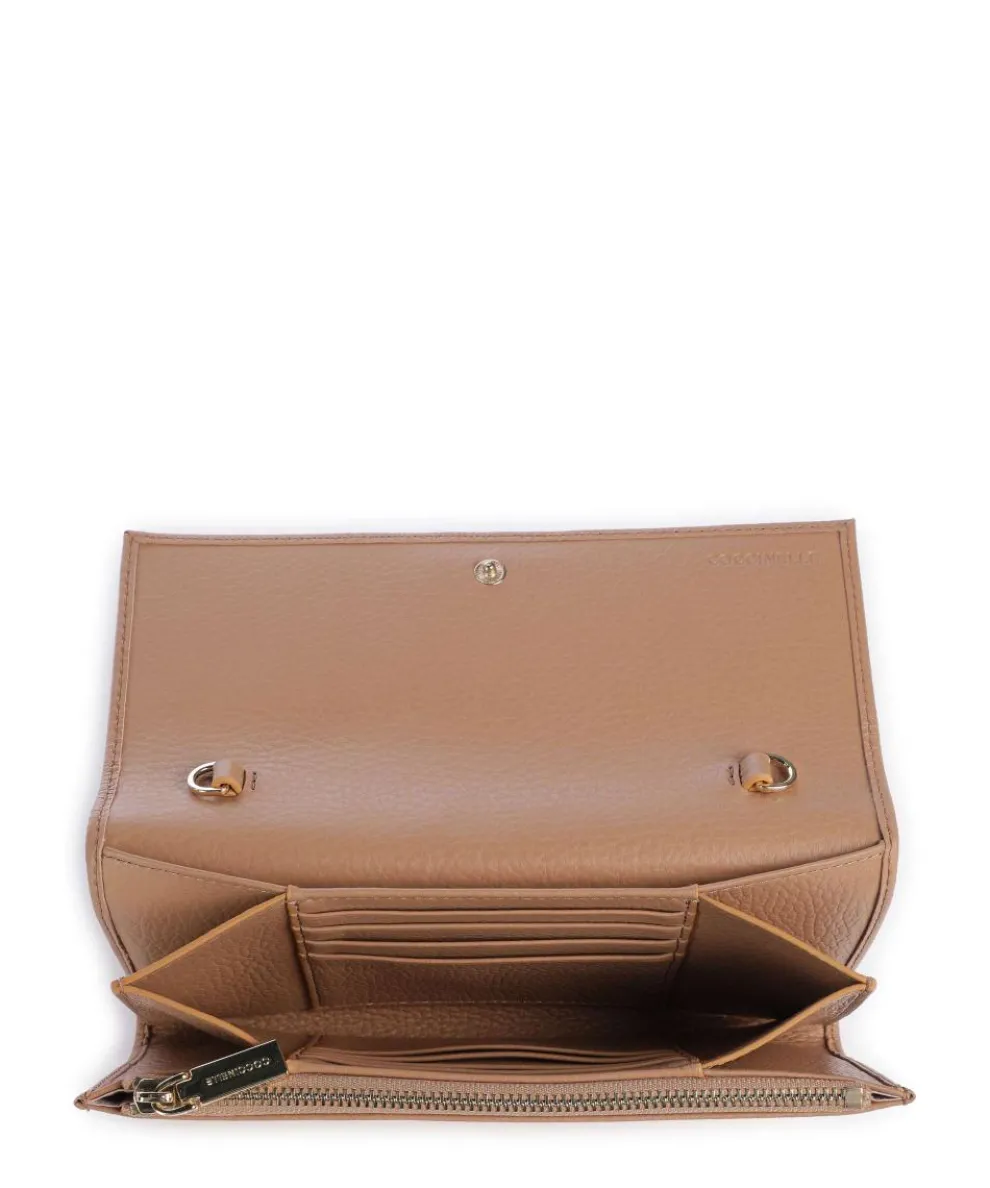 Metallic Soft Wallet leather light brown