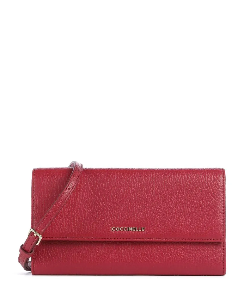 Metallic Soft Wallet leather red