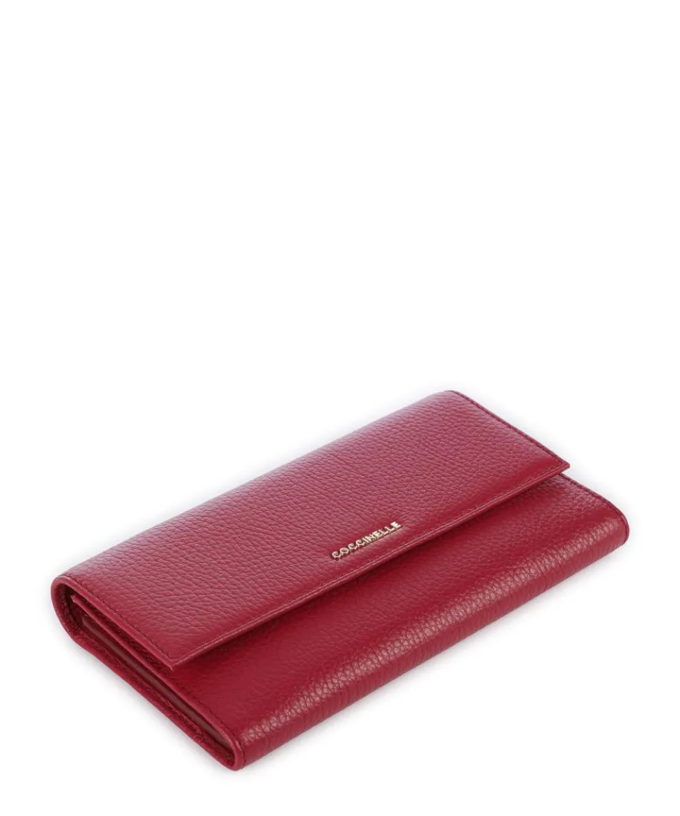 Metallic Soft Wallet leather red