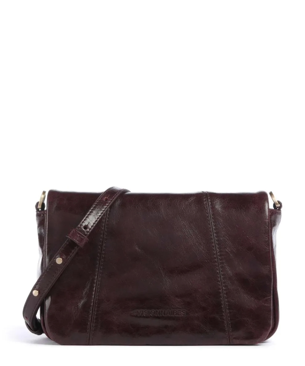 Mila Icon Crinkle Crossbody bag fine grain cow leather bordeaux red