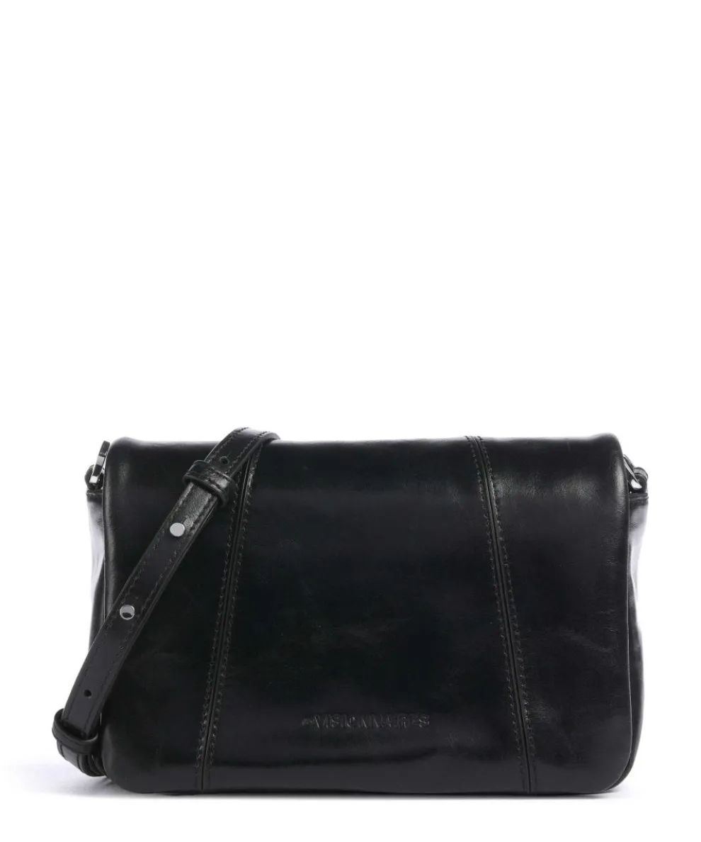 Mila Icon Crinkle Crossbody bag fine grain cow leather black