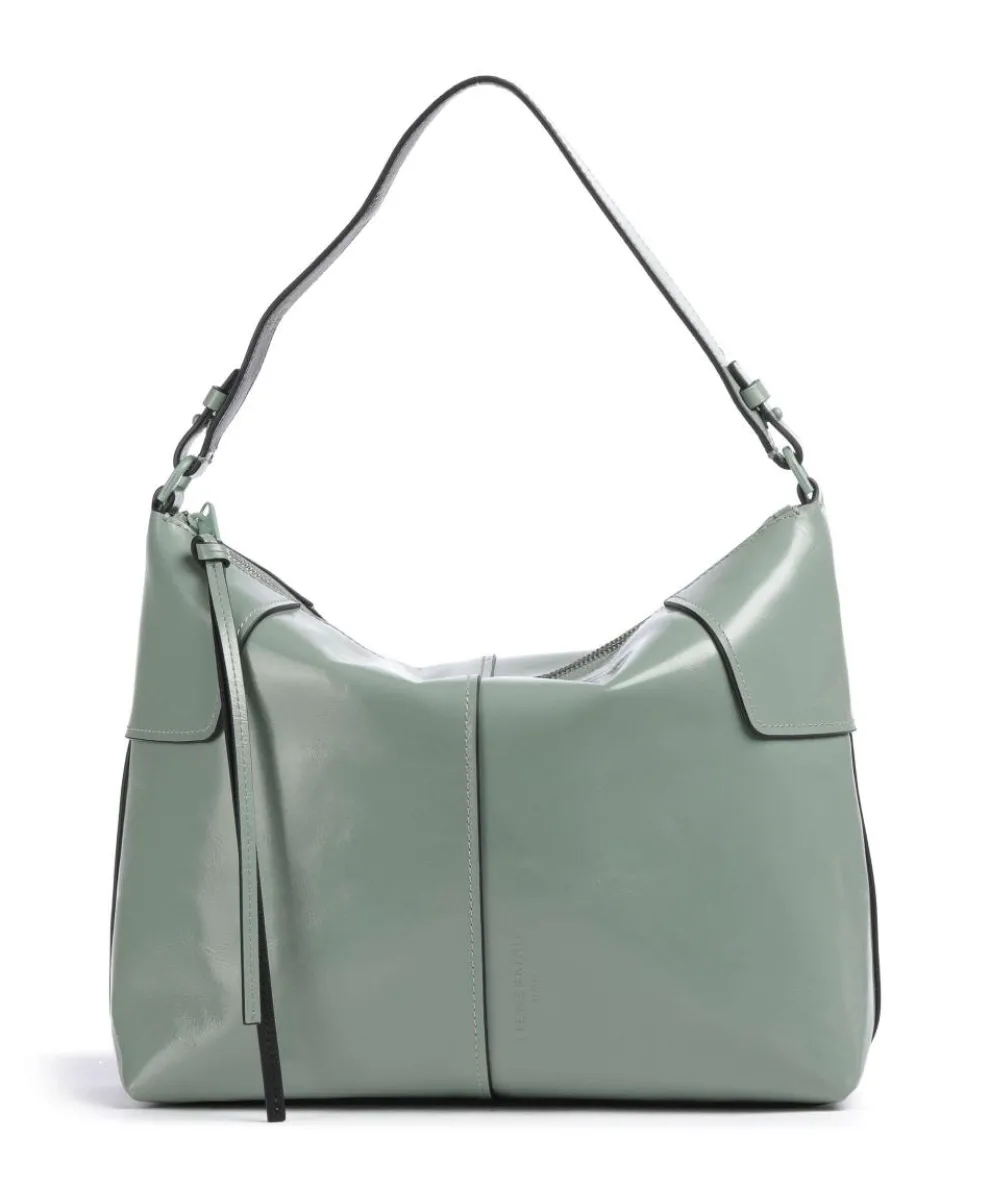 Mila Lack Distressed M Hobo bag cow leather greygreen