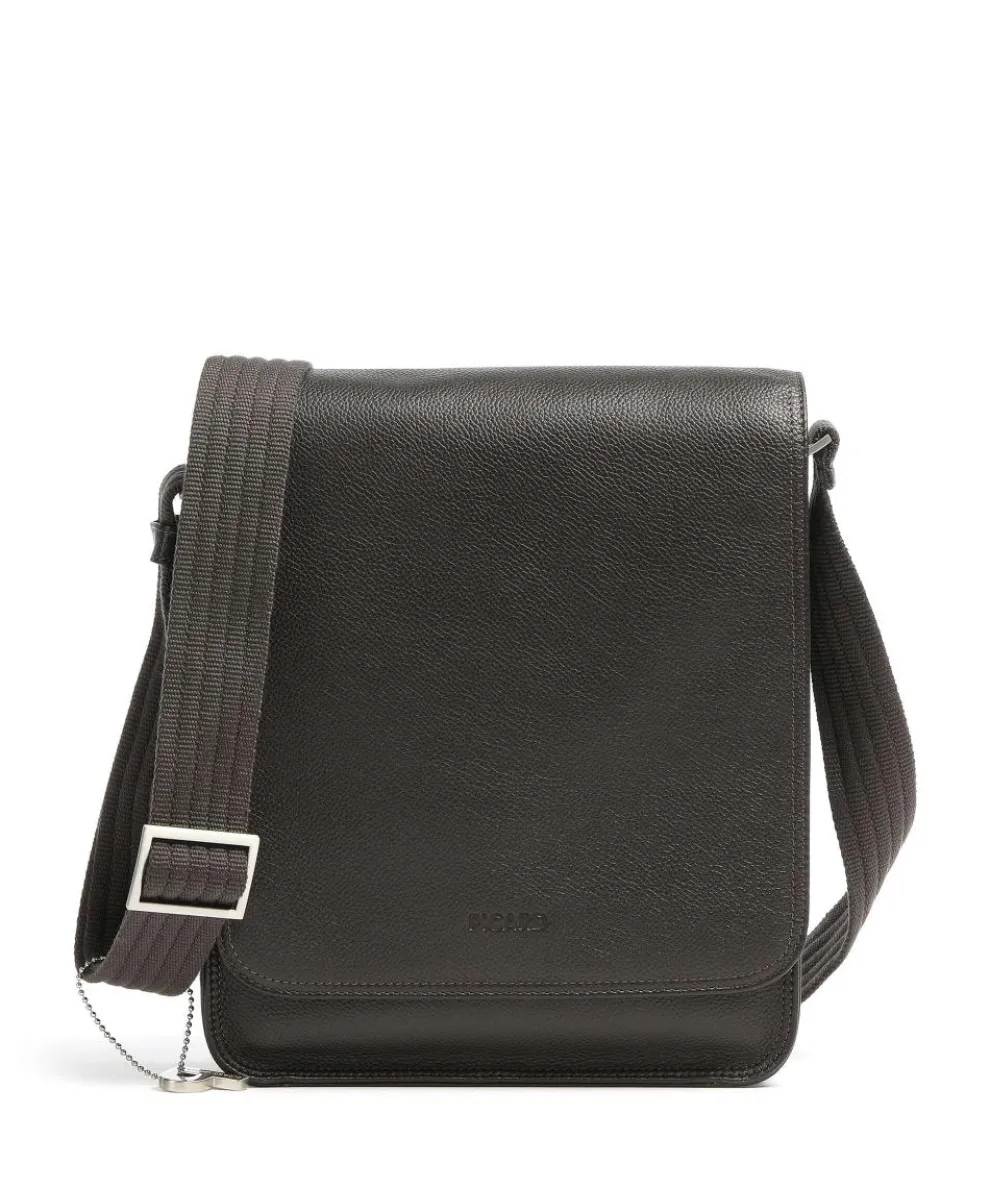 Milano Crossbody bag grained cow leather dark brown