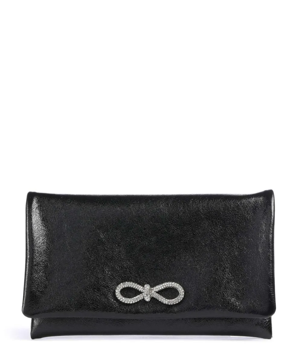 Mimosa Strass Clutch bag grained leather black