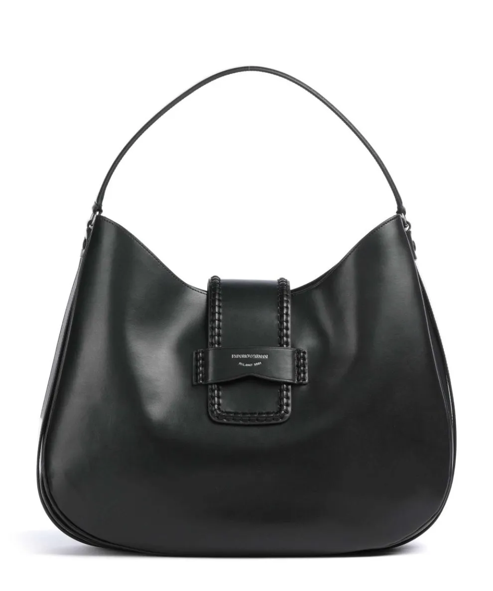 Mina Hobo bag fine grain cow leather black