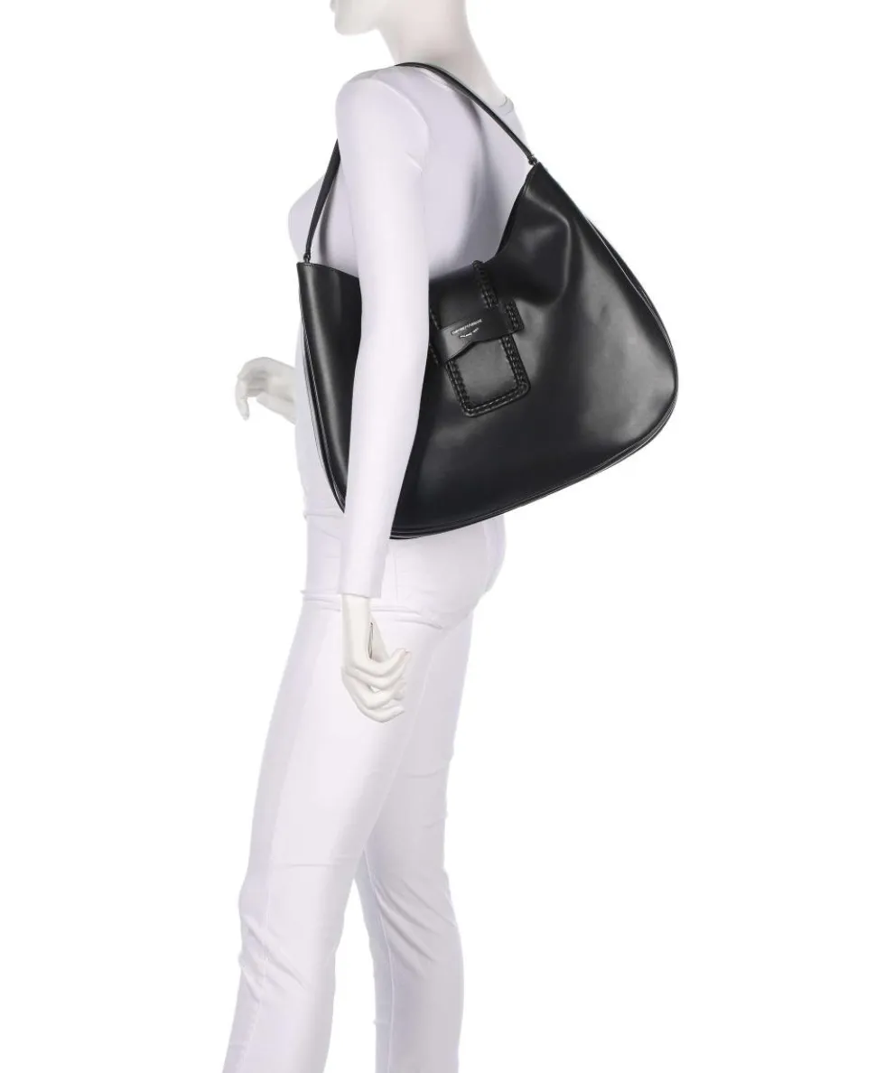 Mina Hobo bag fine grain cow leather black