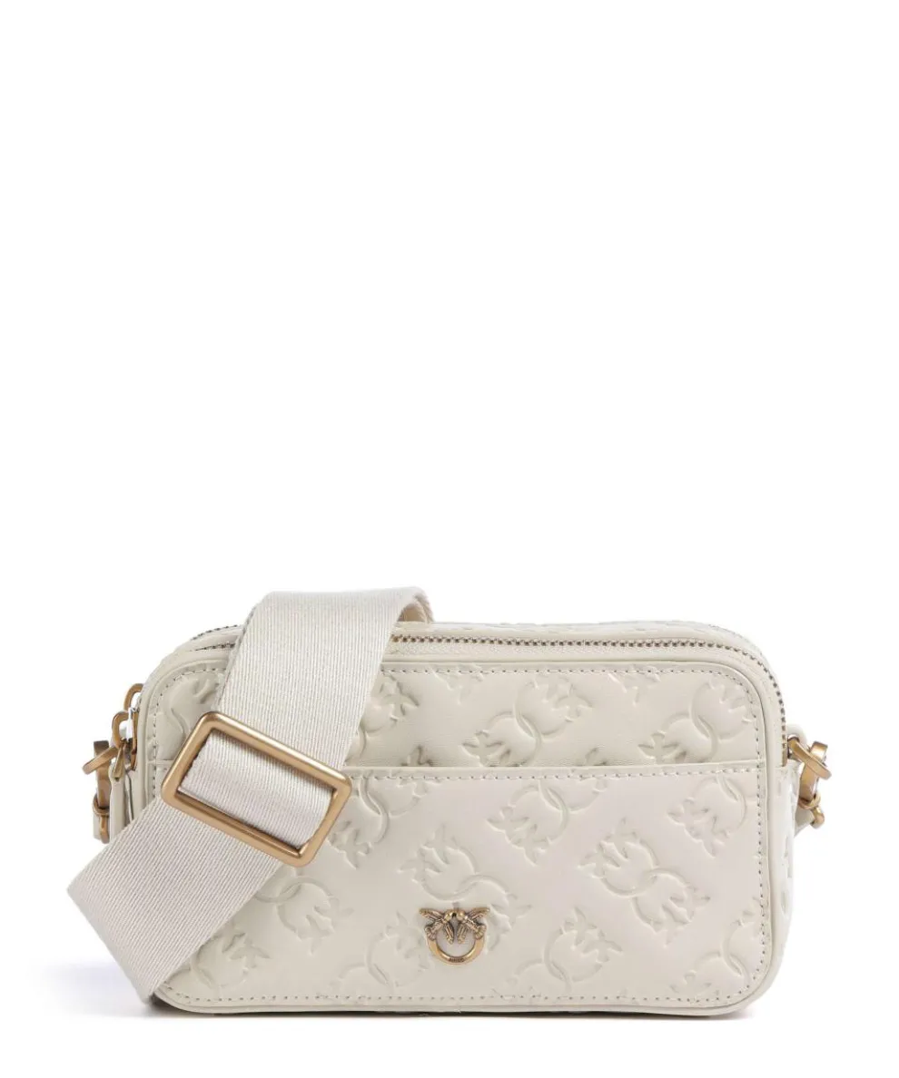 Mini Crossbody bag embossed calfskin cream