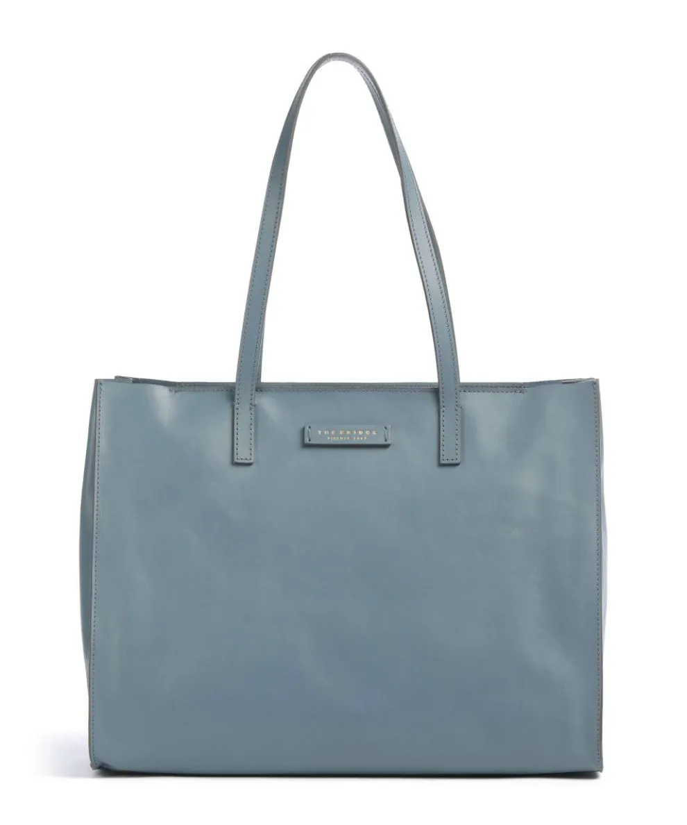 Mirra Tote bag fine grain cow leather blue-grey