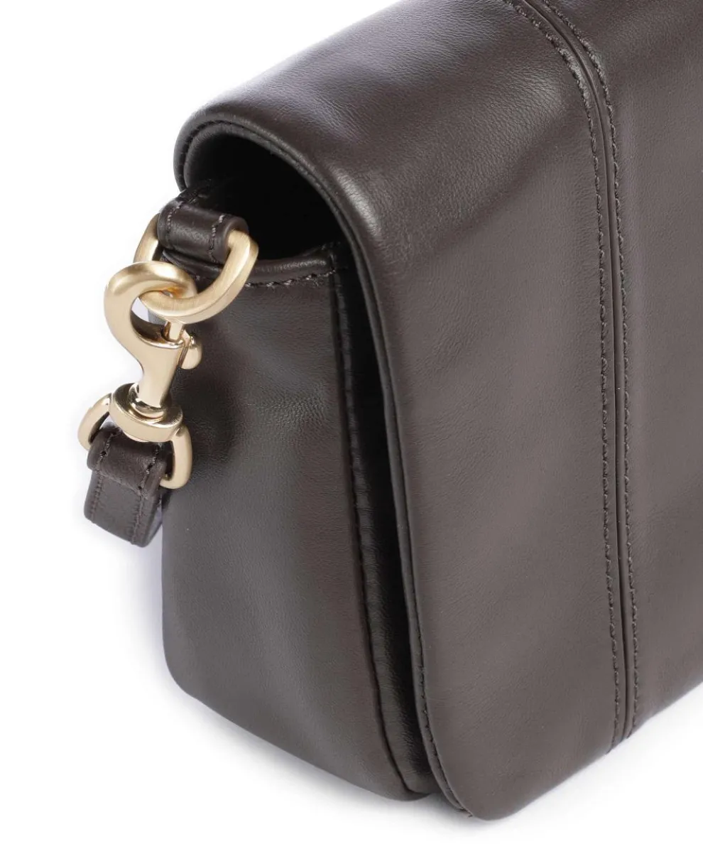 Mila Icon Silky Crossbody bag lamb leather dark brown