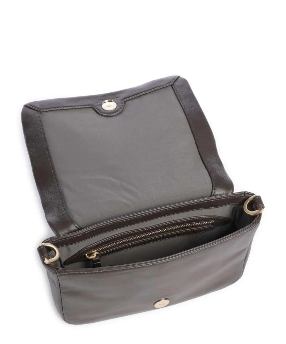 Mila Icon Silky Crossbody bag lamb leather dark brown