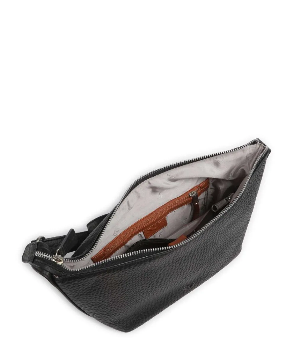 Hirsch Lucille Crossbody bag grained leather black