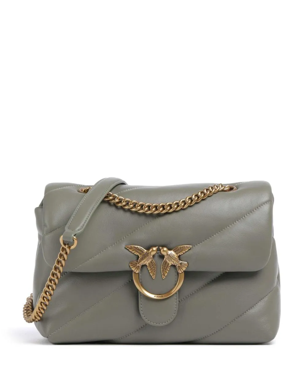 Love Puff Classic Shoulder bag sheepskin leather greygreen