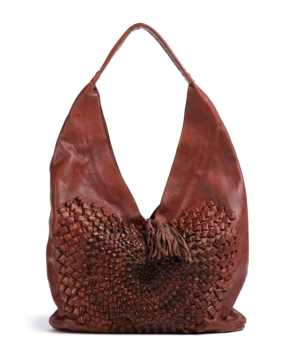 Mondweg 1 Hobo bag grained cow leather brown