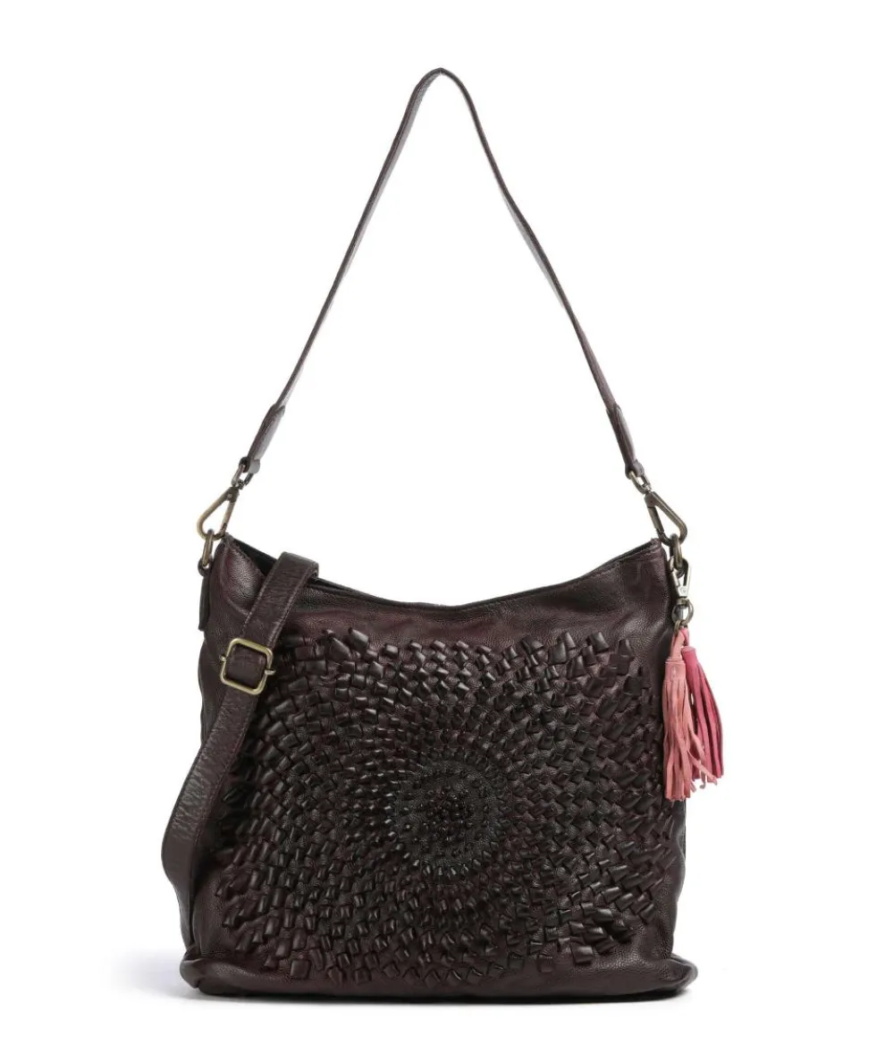 Mondweg 3 Hobo bag grained cow leather mahogany