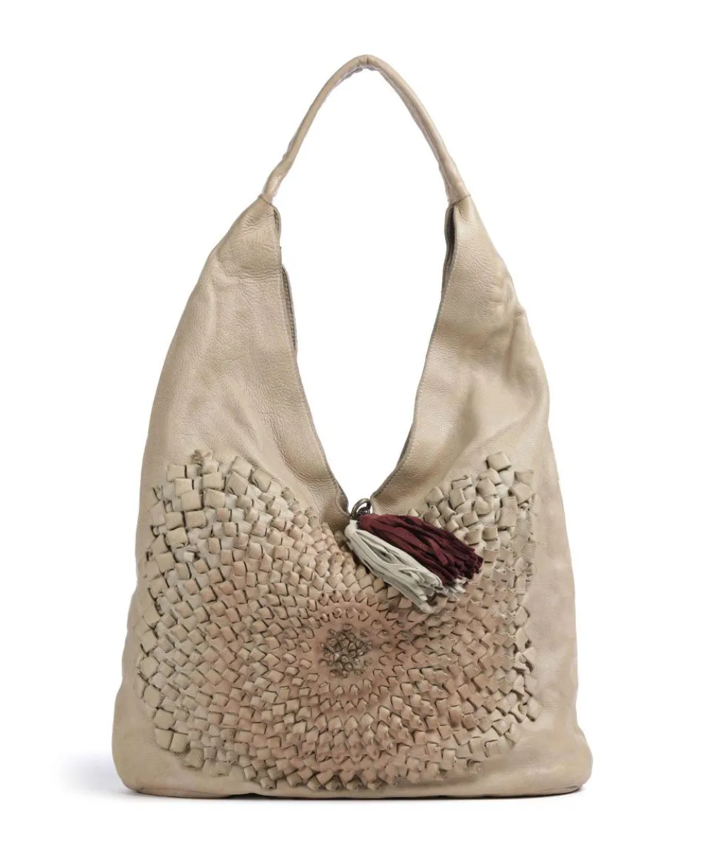 Mondweg 1 Hobo bag grained cow leather beige