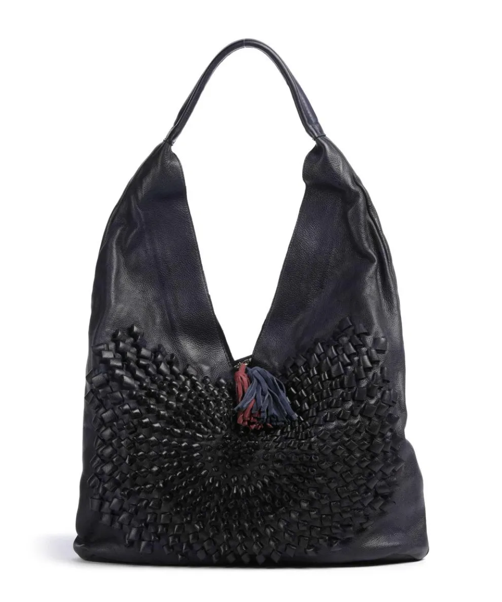 Mondweg 1 Hobo bag grained cow leather navy