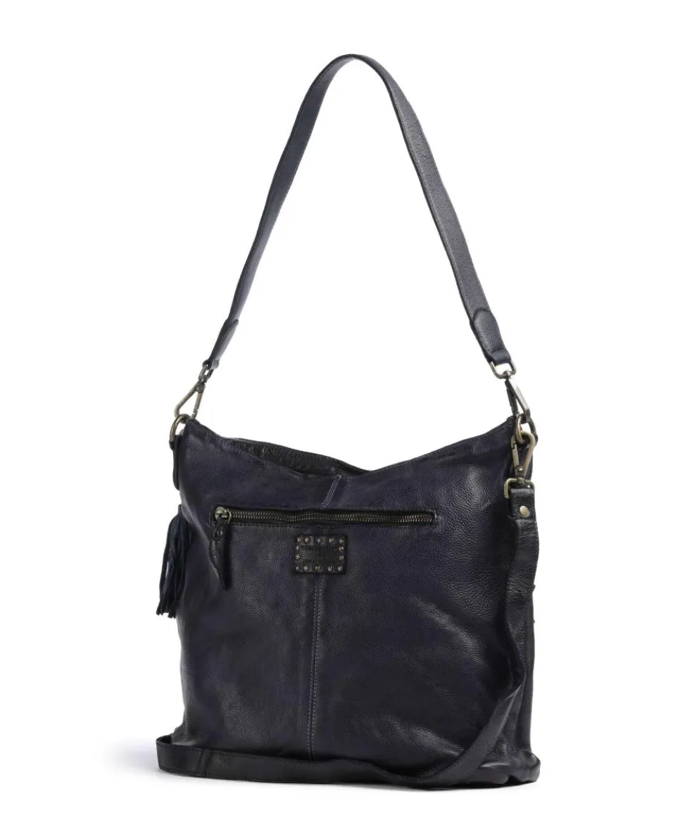 Mondweg 3 Hobo bag grained cow leather navy