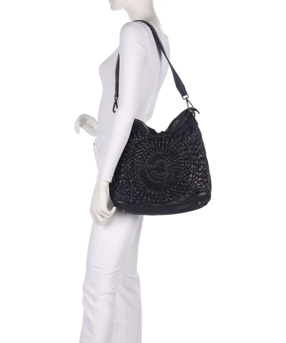 Mondweg 3 Hobo bag grained cow leather navy