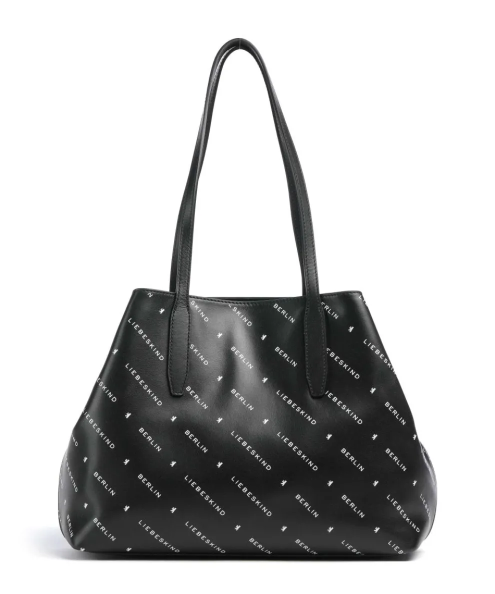 Monogram Soft Nappa M Tote bag fine grain leather black