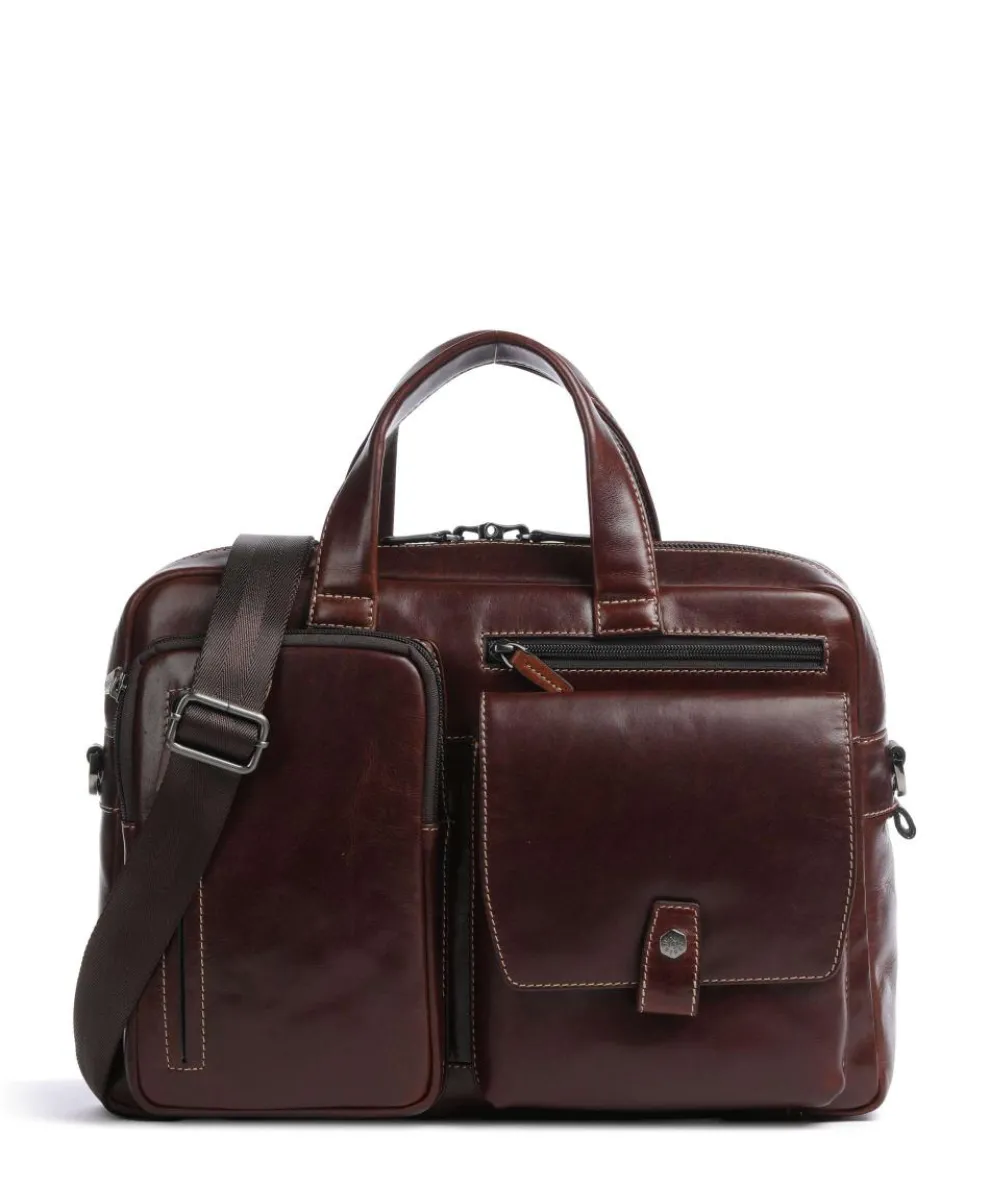 Montana Briefcase 15″ grained cow leather dark brown