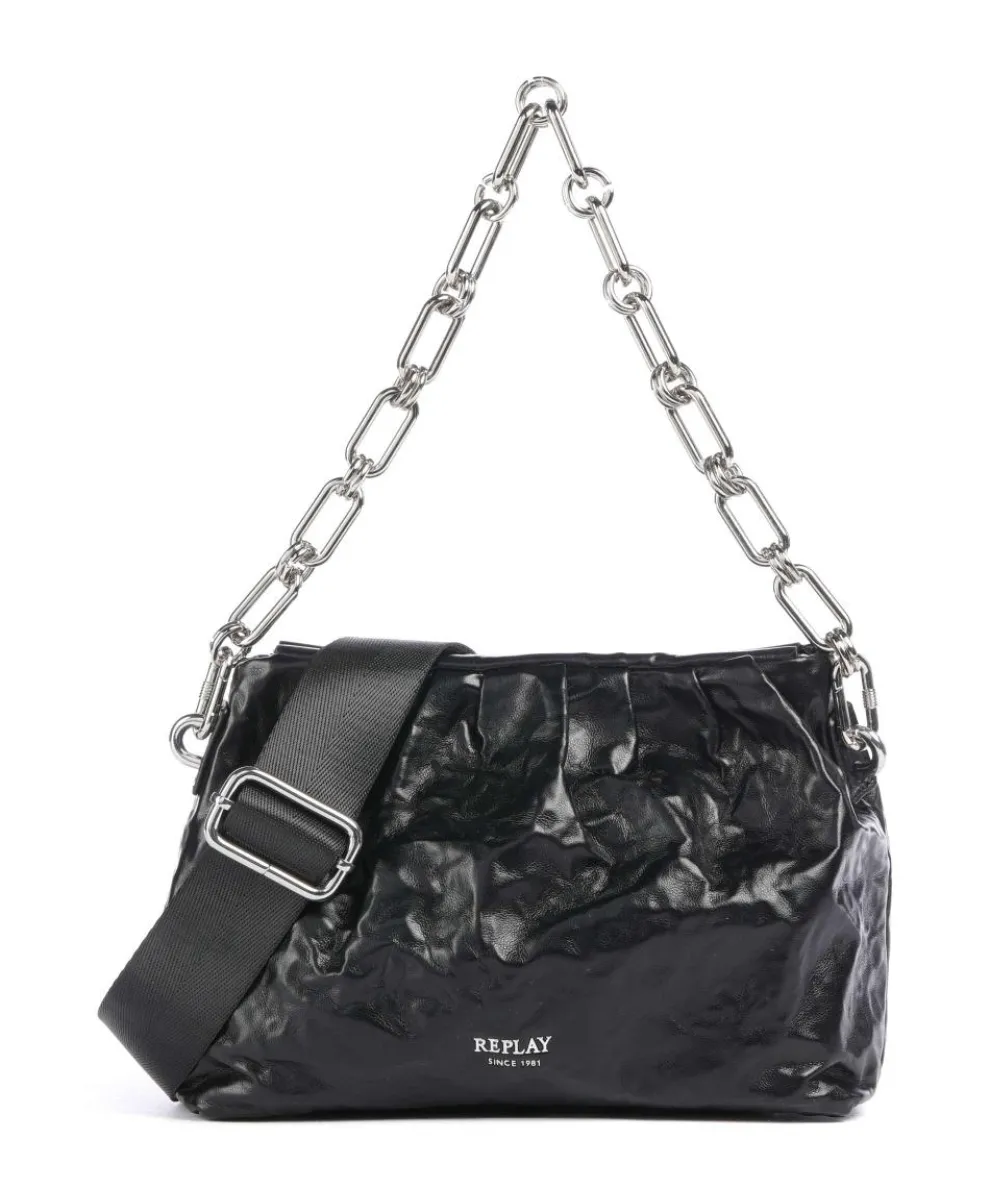 Shoulder bag imitation leather black