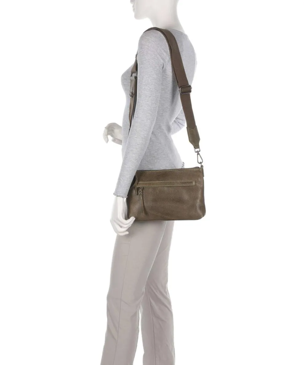 My old Friend Crossbody bag grained leather olive-green