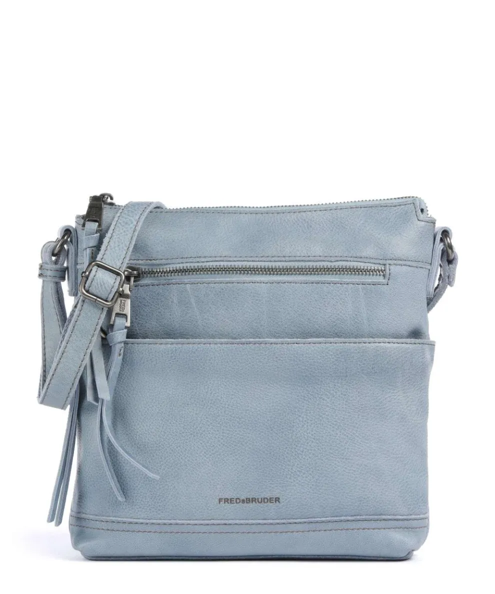 My old Friend Crossbody bag grained leather blue-grey