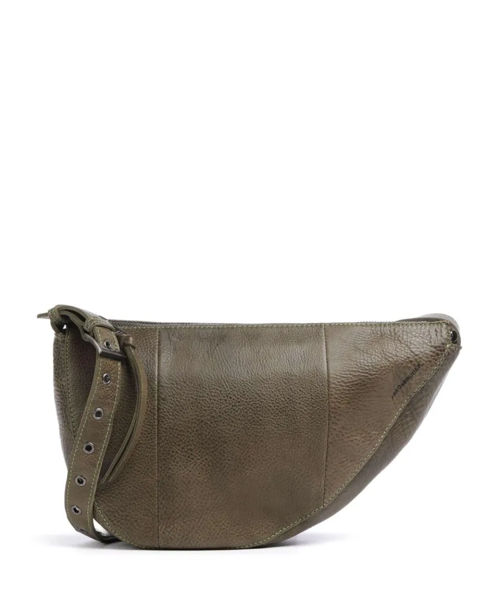 My old Friend Shoulder bag grained leather olive-green