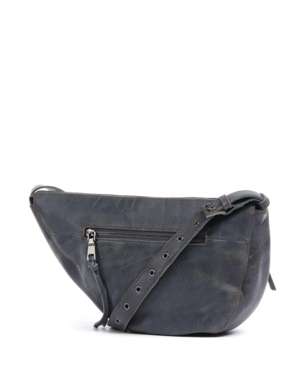 My old Friend Shoulder bag grained leather blue