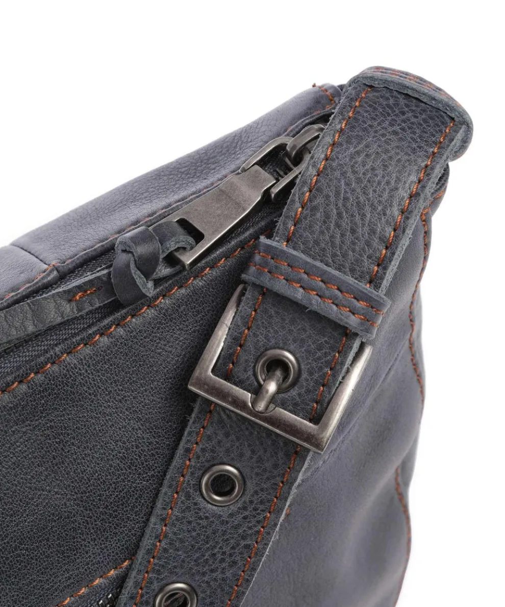 My old Friend Shoulder bag grained leather blue