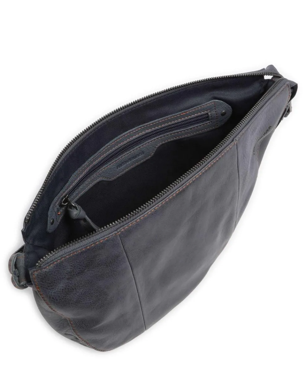 My old Friend Shoulder bag grained leather blue