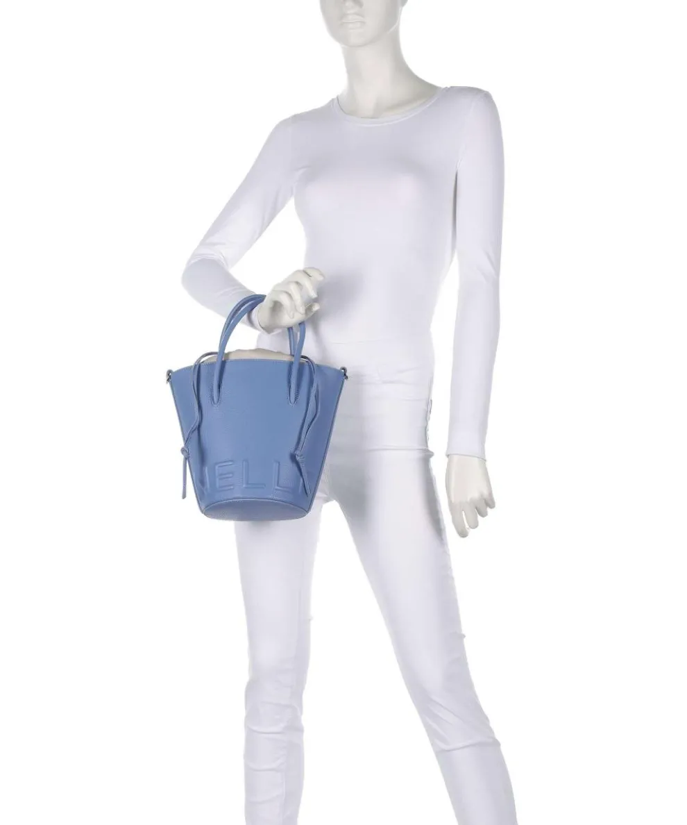 Myrtha Maxi Logo Bucket bag grained cow leather blue