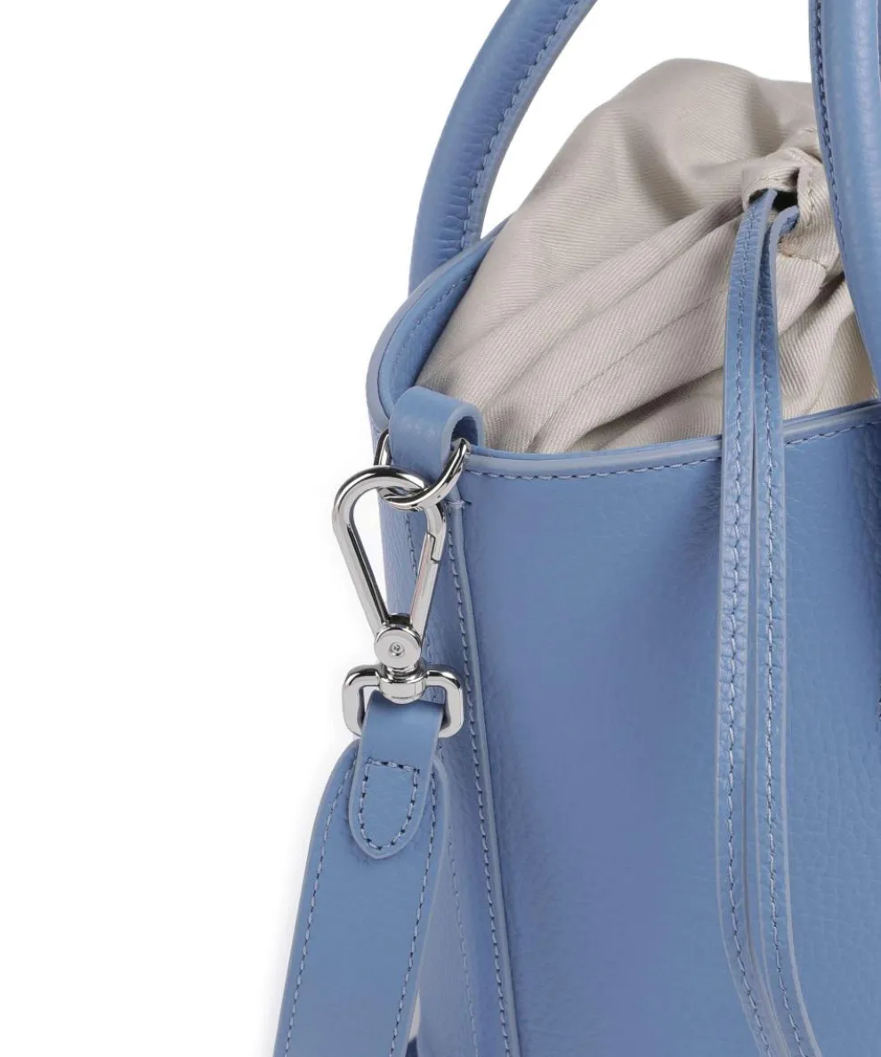 Myrtha Maxi Logo Bucket bag grained cow leather blue