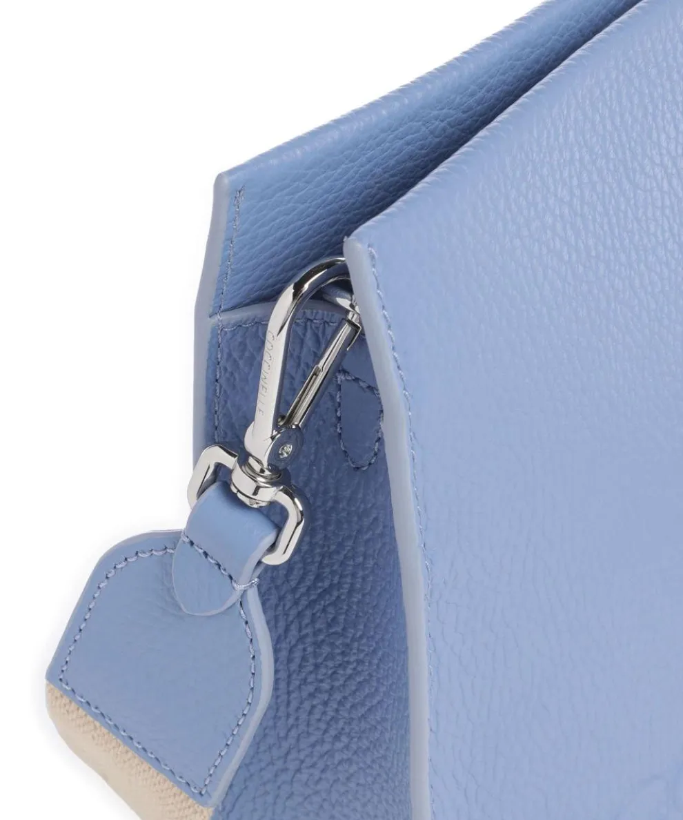 Myrtha Maxi Logo Crossbody bag grained leather blue
