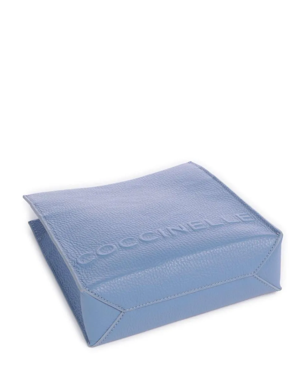 Myrtha Maxi Logo Crossbody bag grained leather blue