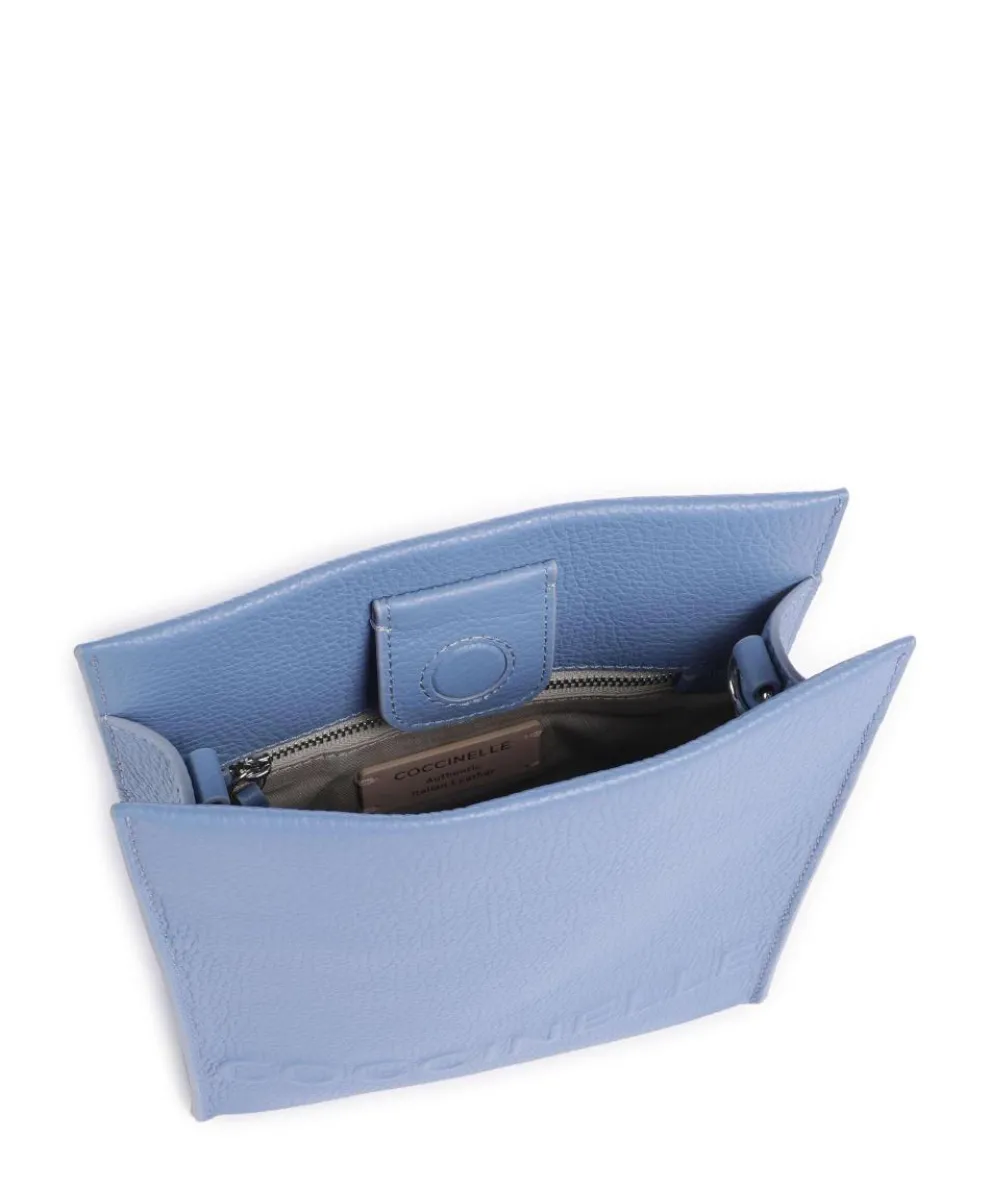 Myrtha Maxi Logo Crossbody bag grained leather blue