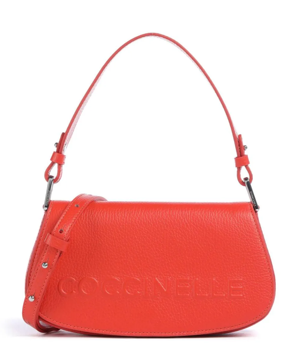 Myrtha Maxi Logo Shoulder bag grained leather orange