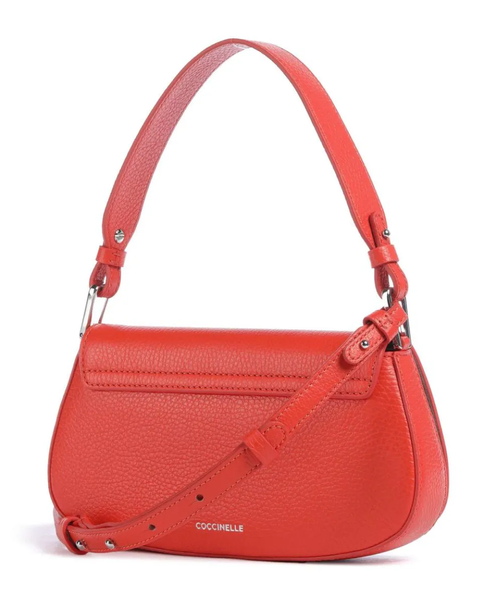 Myrtha Maxi Logo Shoulder bag grained leather orange