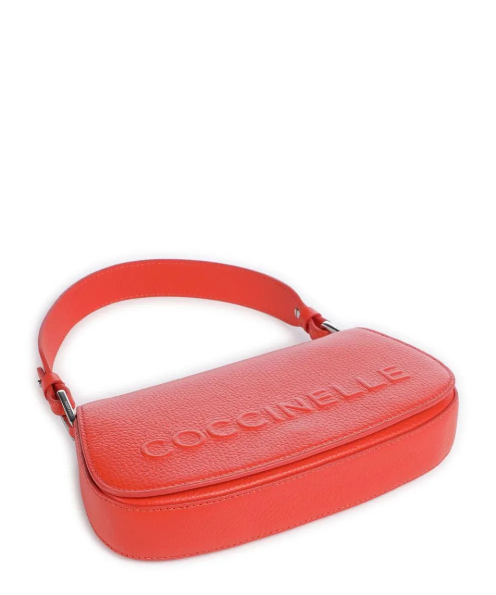 Myrtha Maxi Logo Shoulder bag grained leather orange