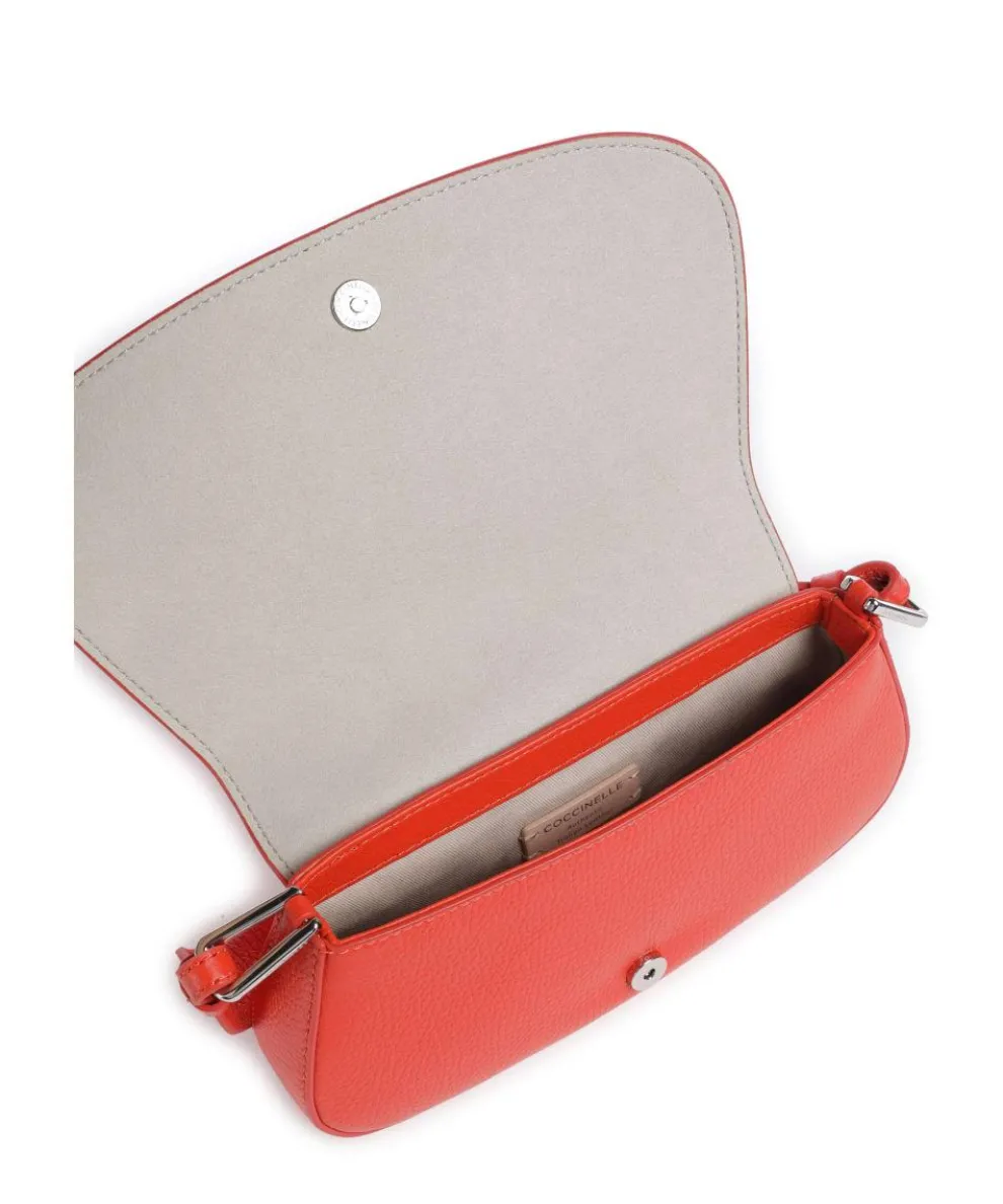 Myrtha Maxi Logo Shoulder bag grained leather orange