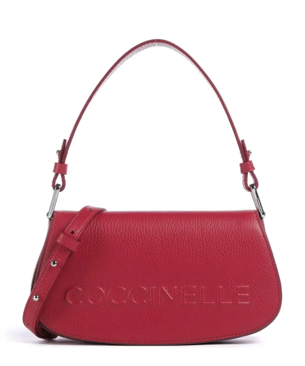 Myrtha Maxi Logo Shoulder bag grained leather red