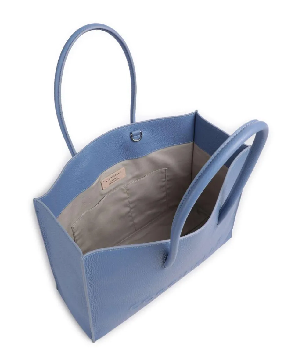 Myrtha Maxi Logo Tote bag grained leather blue