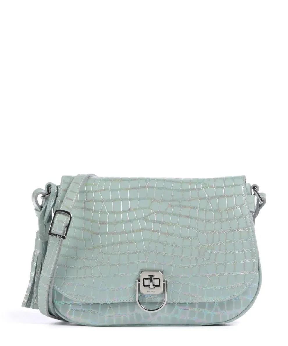 Mermaid Crossbody bag embossed cow leather mint green