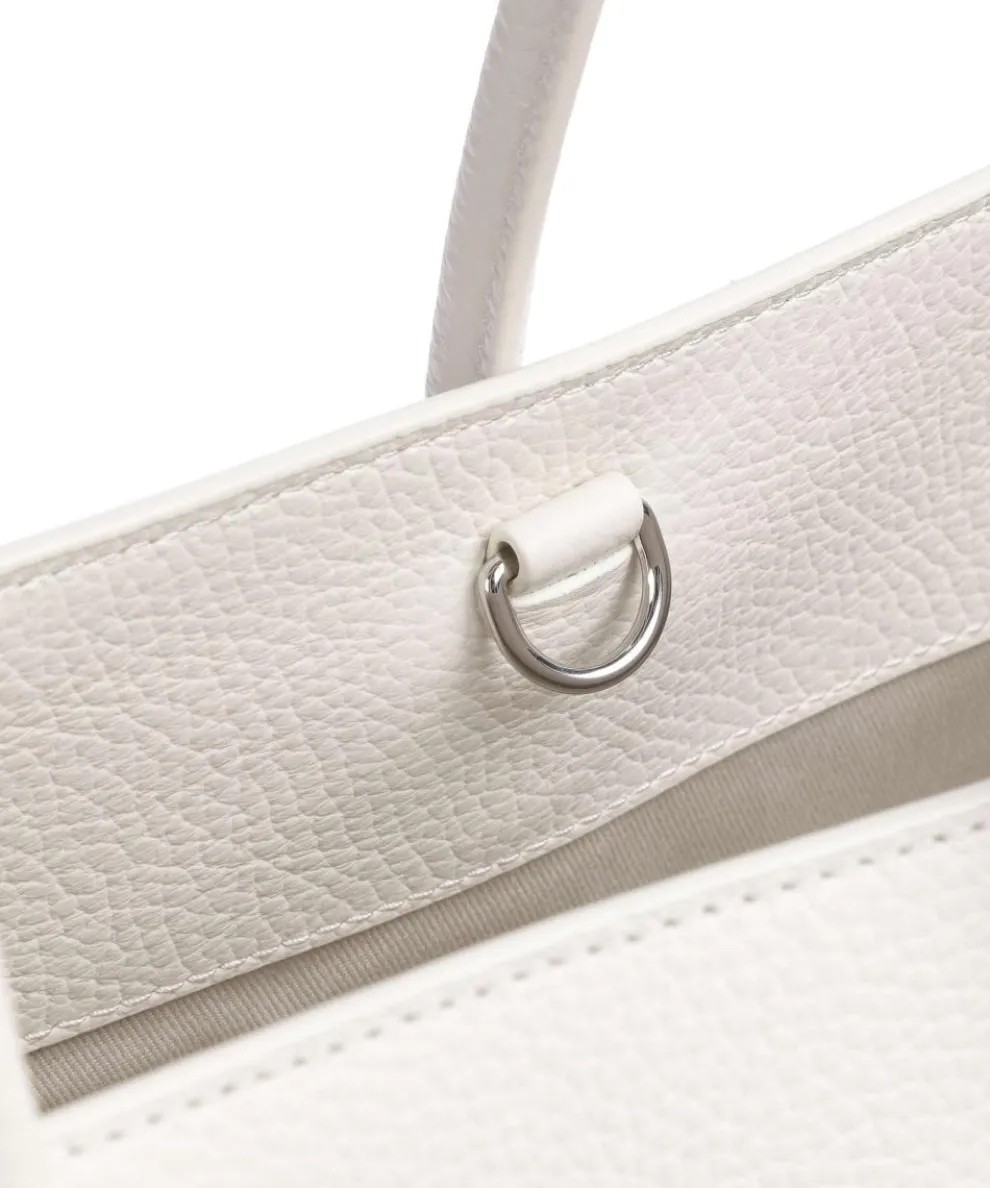 Myrtha Maxi Logo Tote bag grained cow leather white